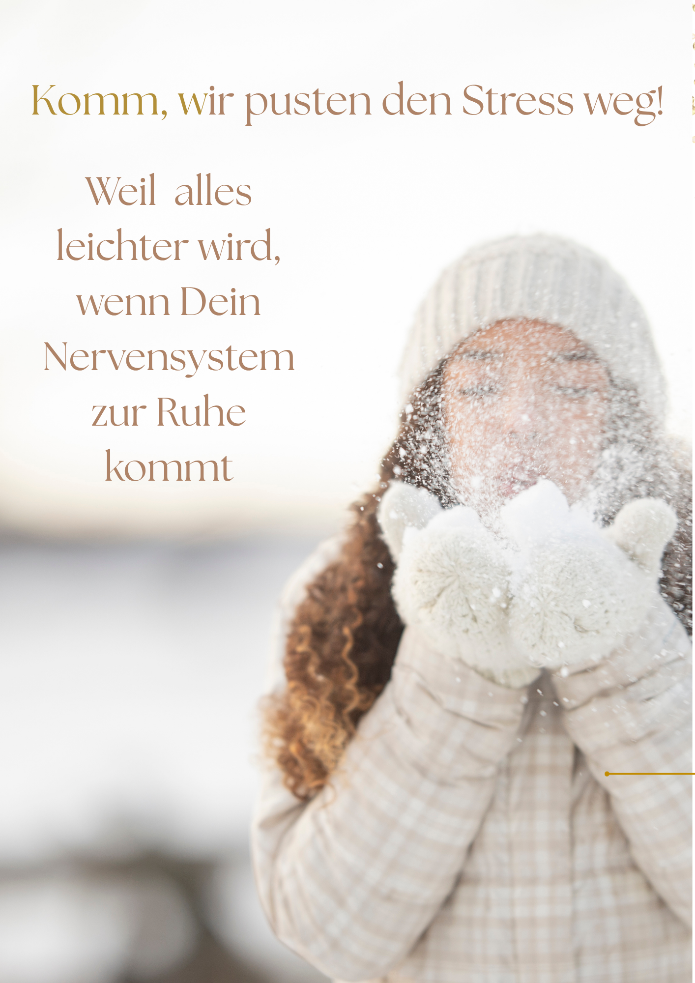 Neuro-Regulation Poster Wir pusten den Stress weg, wie leichten Pulverschnee